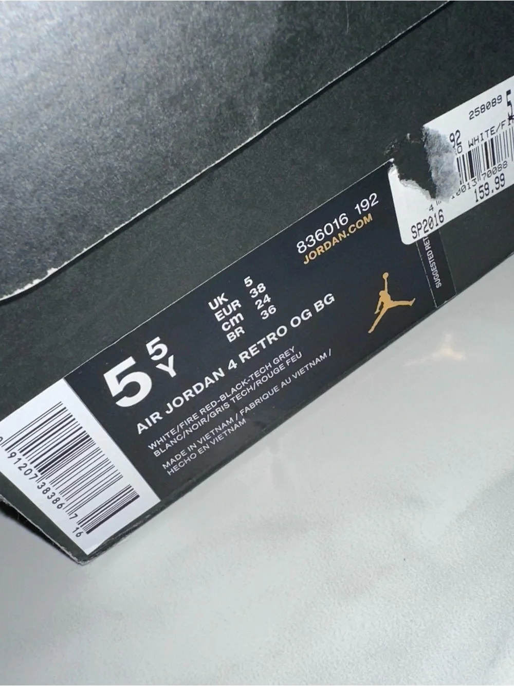 Air Jordan 4 Retro GS Toro Bravo 2013 Size 5Y / 6.5W